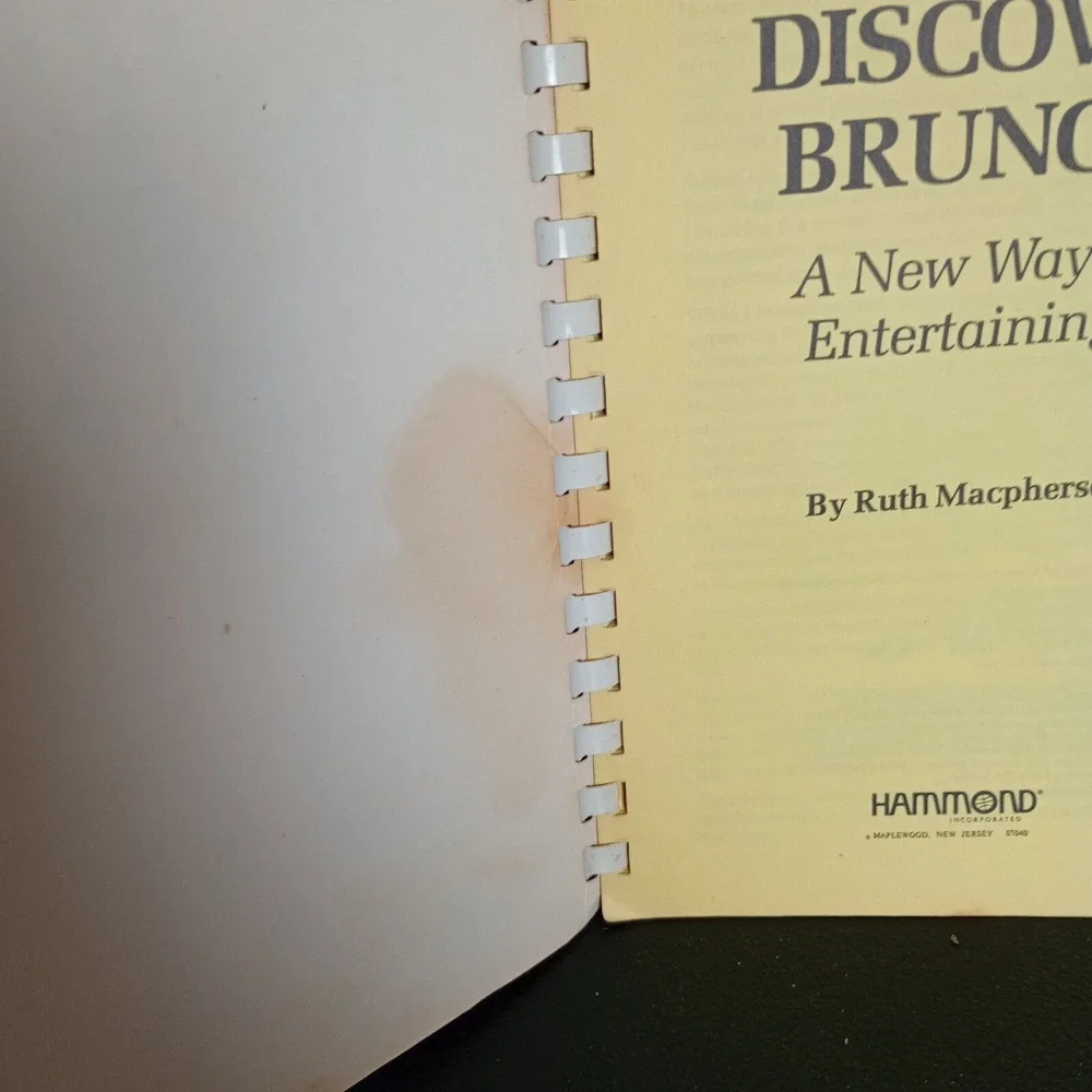 Discover Brunch‎ by Ruth MacPherson 1977 Spiral Cookbook Vintage